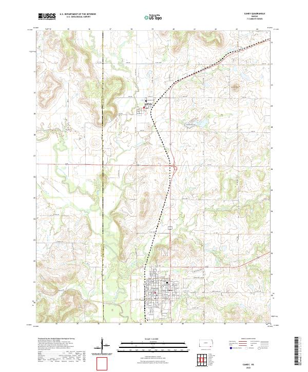 Caney topographic map thumbnail