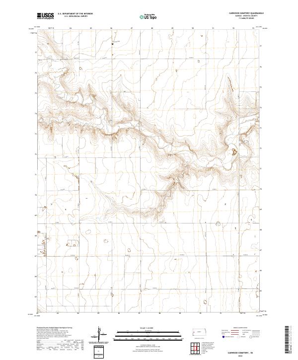 Carwood Cemetery topographic map thumbnail
