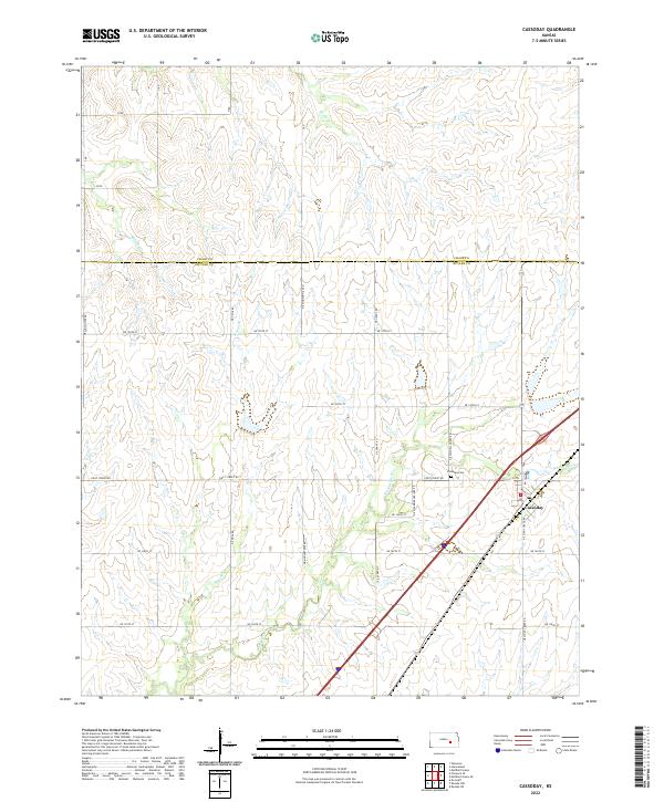 Cassoday topographic map thumbnail