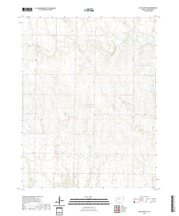 Castle Rock NE topographic map thumbnail