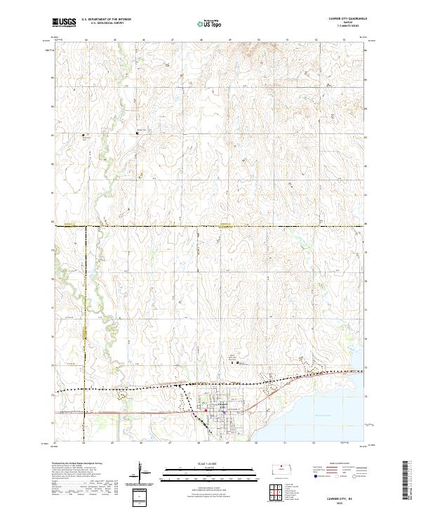 Cawker City topographic map thumbnail