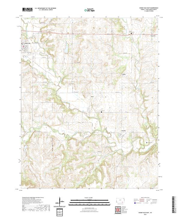 Cedar Vale East topographic map thumbnail