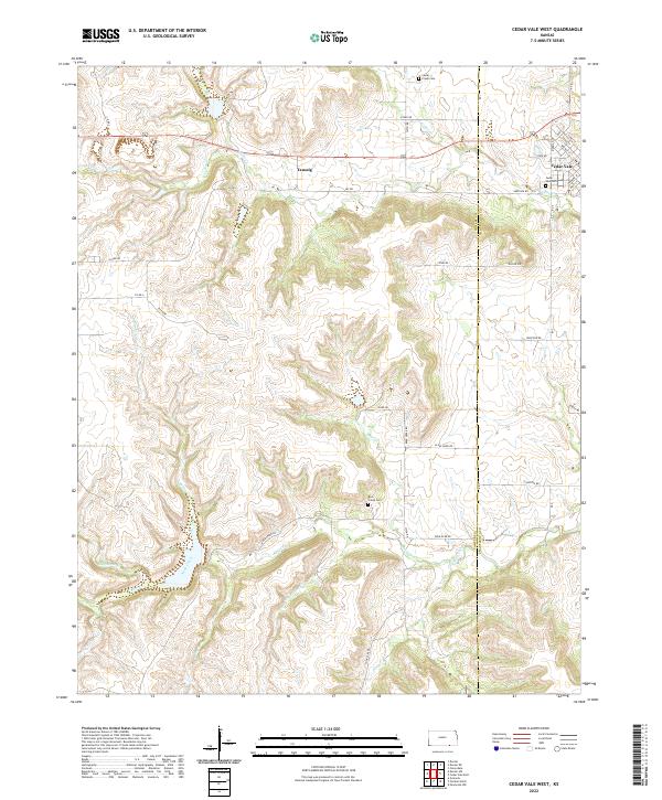 Cedar Vale West topographic map thumbnail
