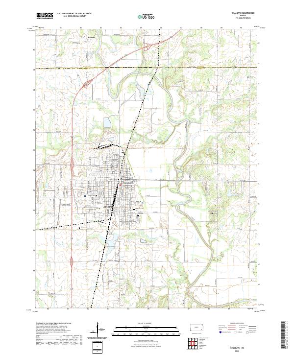 Chanute topographic map thumbnail