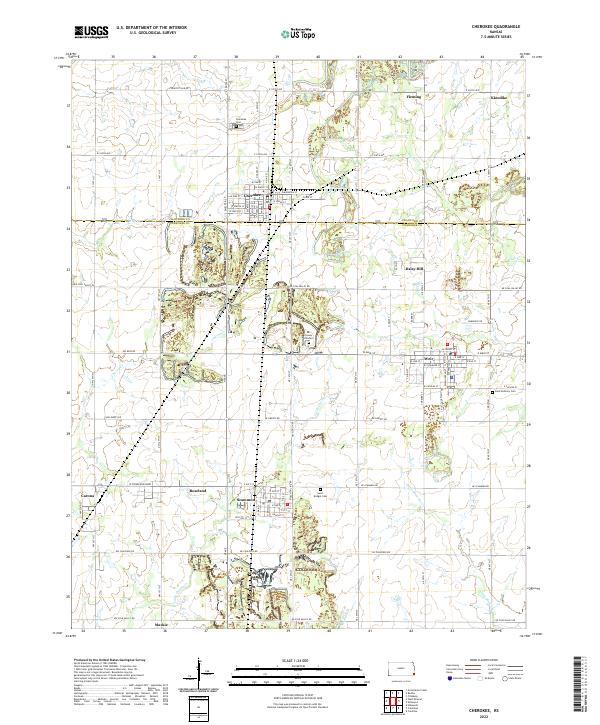 Cherokee topographic map thumbnail