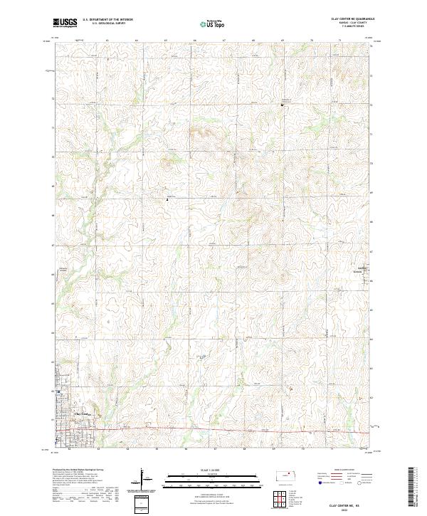 Clay Center NE topographic map thumbnail