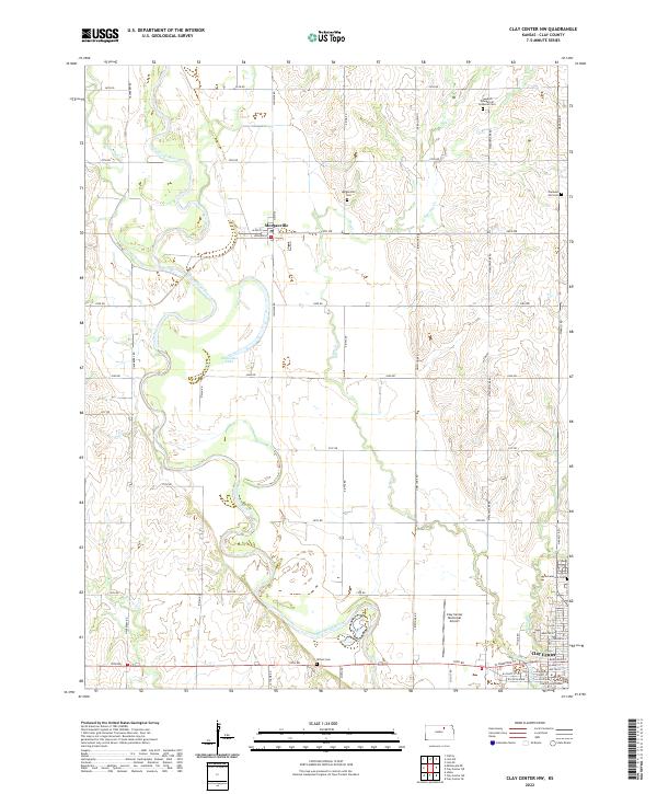 Clay Center NW topographic map thumbnail