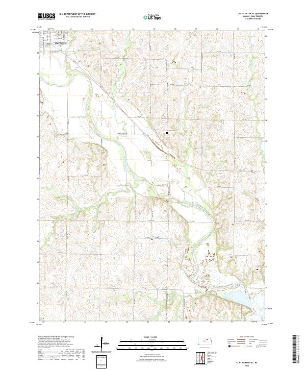 Clay Center SE topographic map thumbnail