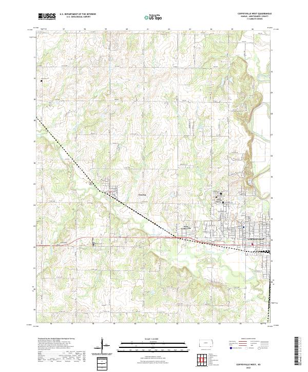 Coffeyville West topographic map thumbnail