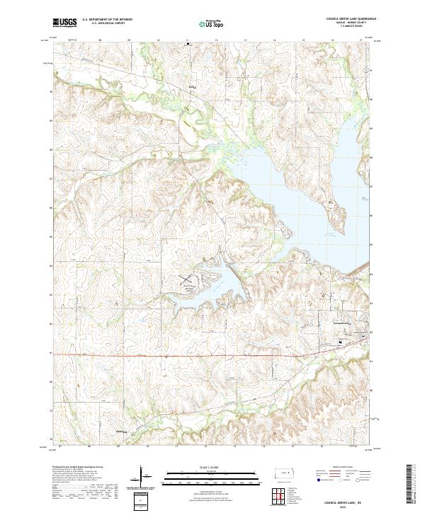Council Grove Lake topographic map thumbnail