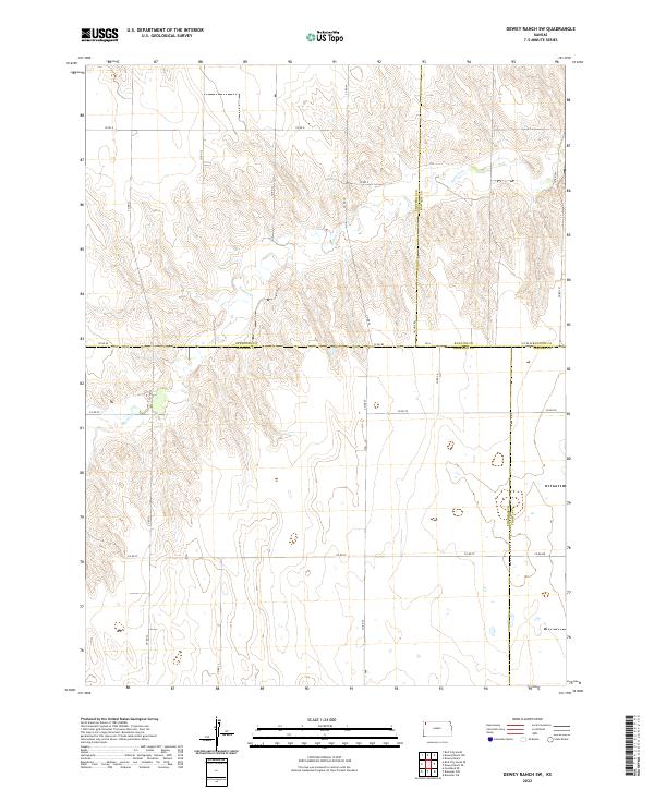 Dewey Ranch SW topographic map thumbnail