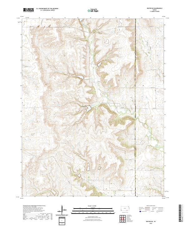 Dexter NE topographic map thumbnail
