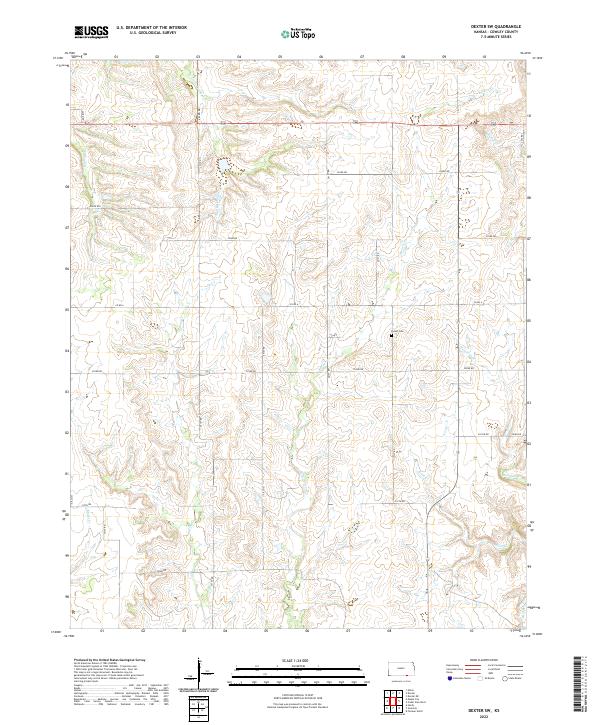 Dexter SW topographic map thumbnail