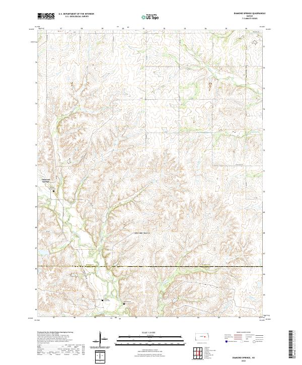 Diamond Springs topographic map thumbnail