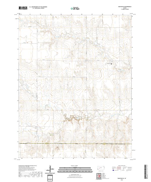 Dighton SE topographic map thumbnail