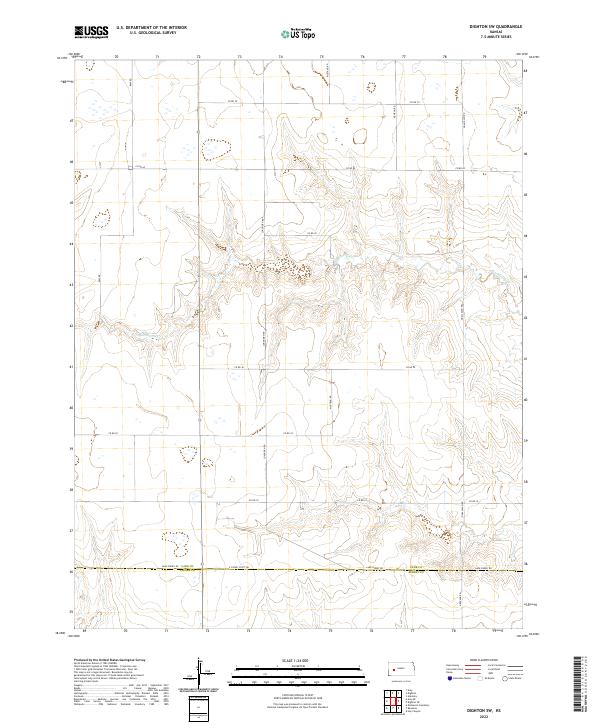 Dighton SW topographic map thumbnail