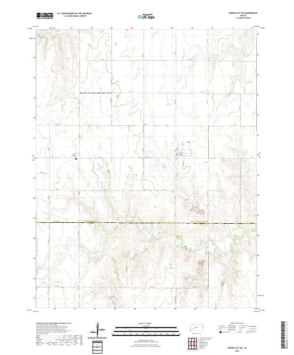 Dodge City NE topographic map thumbnail