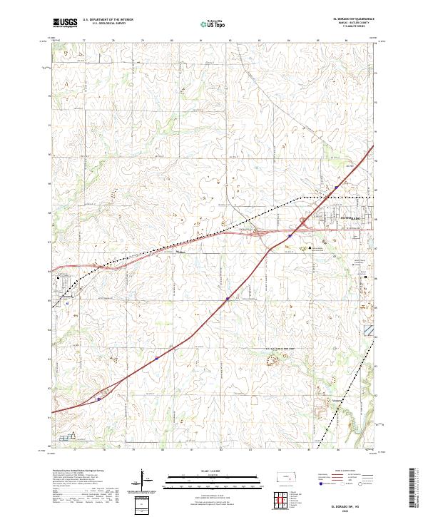 El Dorado SW topographic map thumbnail