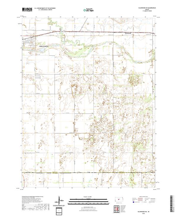 Ellinwood SW topographic map thumbnail