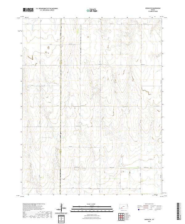 Ensign SW topographic map thumbnail