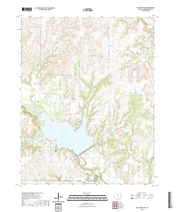 Fall River Lake topographic map thumbnail