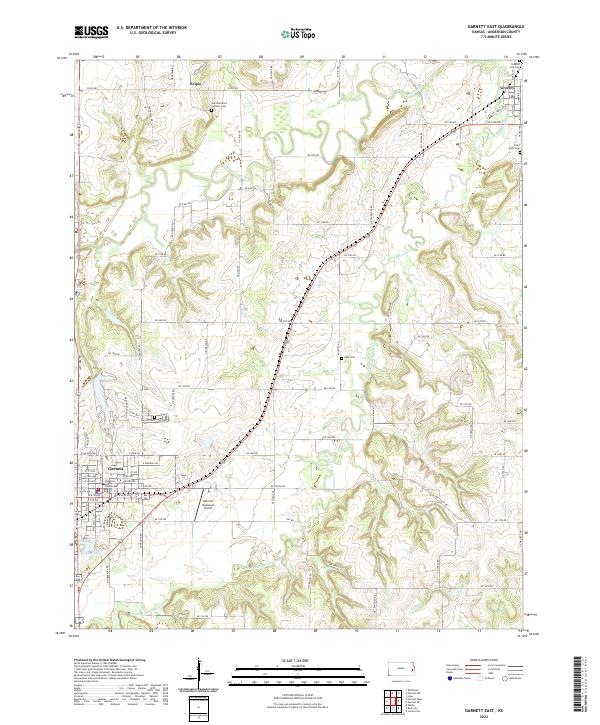 Garnett East topographic map thumbnail