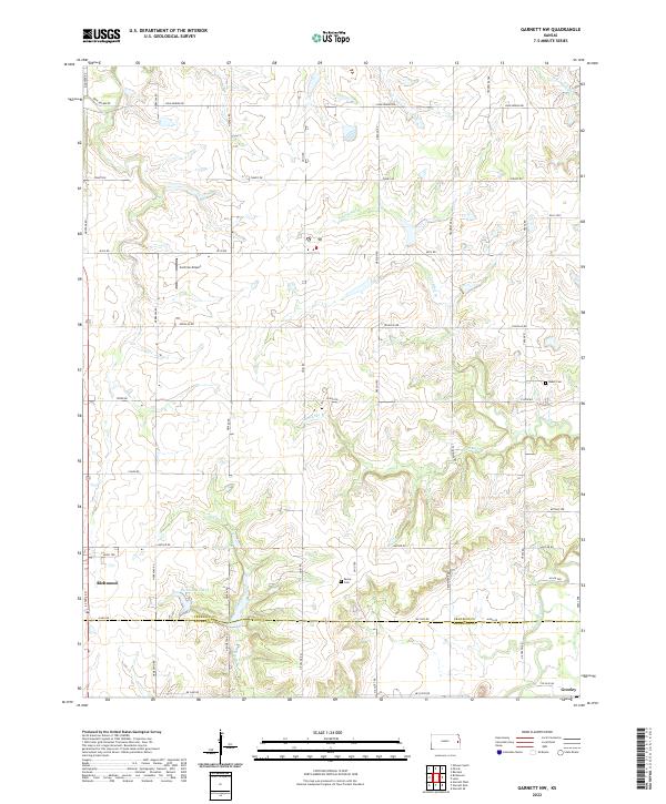 Garnett NW topographic map thumbnail