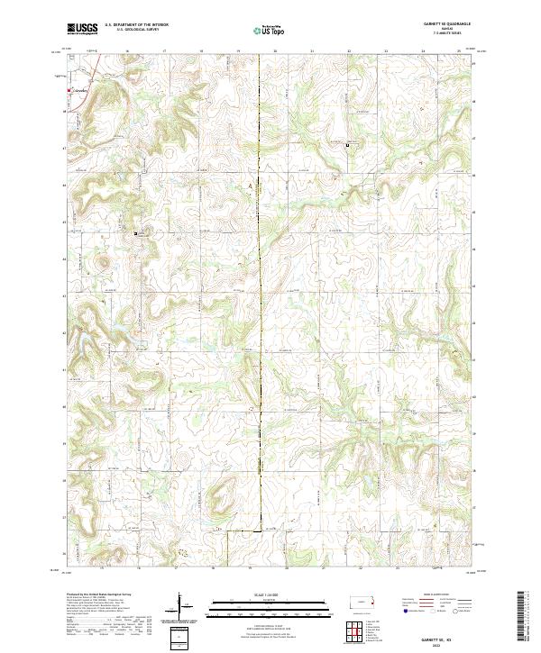 Garnett SE topographic map thumbnail