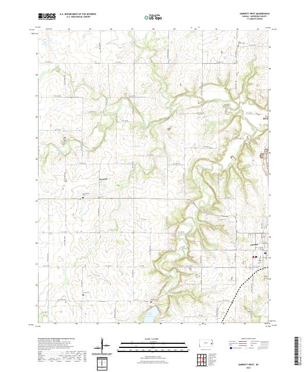 Garnett West topographic map thumbnail