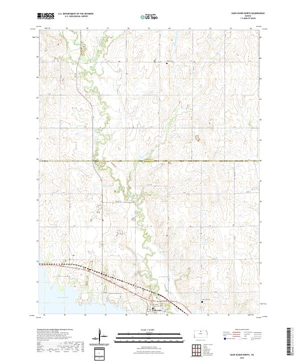 Glen Elder North topographic map thumbnail