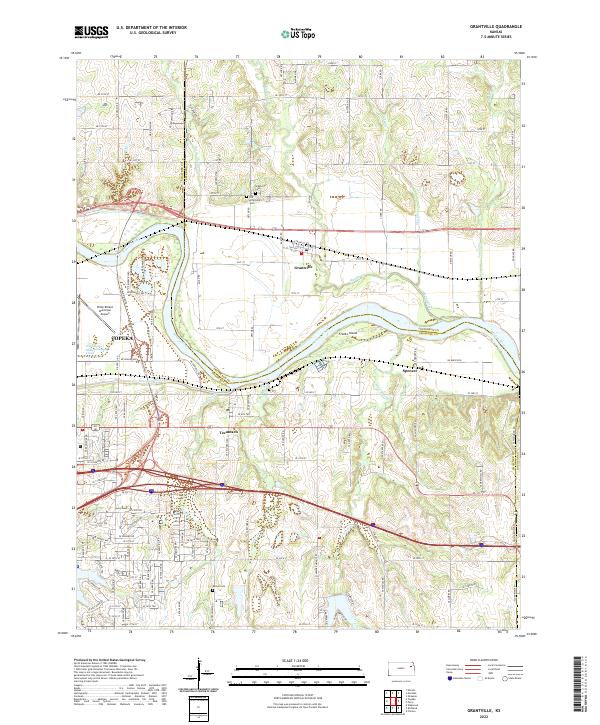 Grantville topographic map thumbnail