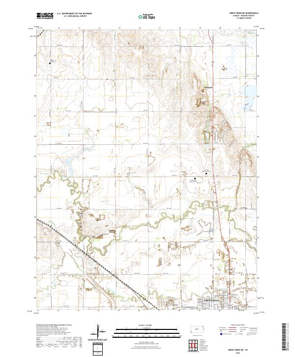 Great Bend NE topographic map thumbnail