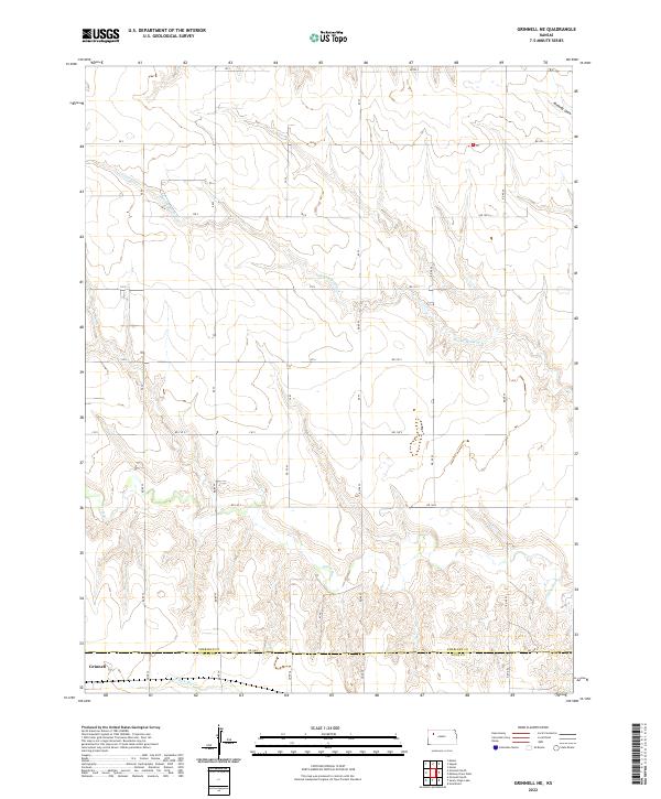 Grinnell NE topographic map thumbnail