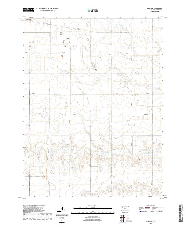 Halford topographic map thumbnail
