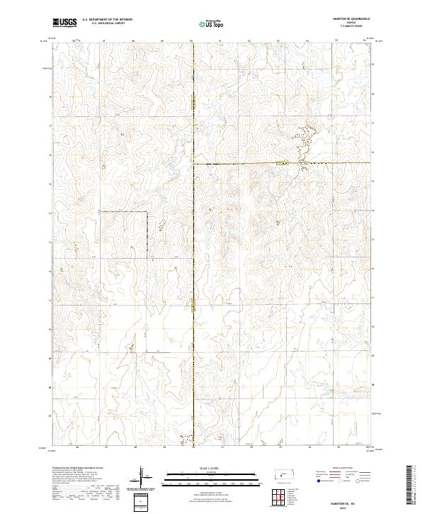 Hanston SE topographic map thumbnail