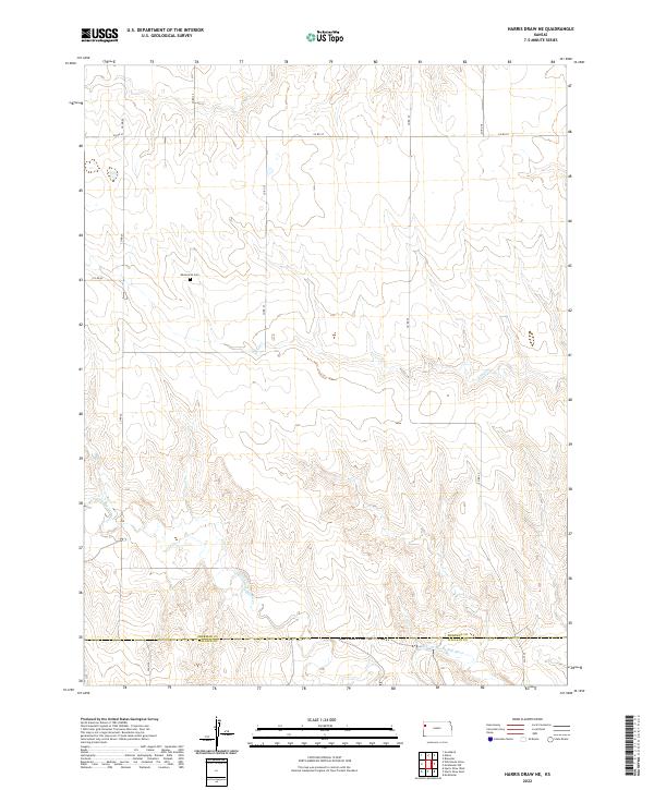 Harris Draw NE topographic map thumbnail