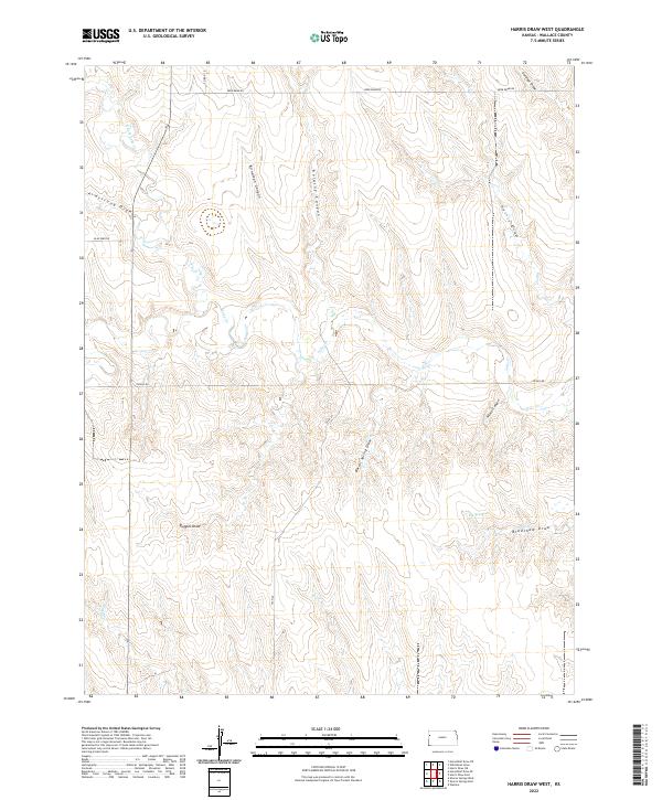 Harris Draw West topographic map thumbnail