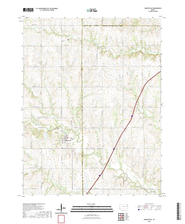 Harveyville topographic map thumbnail