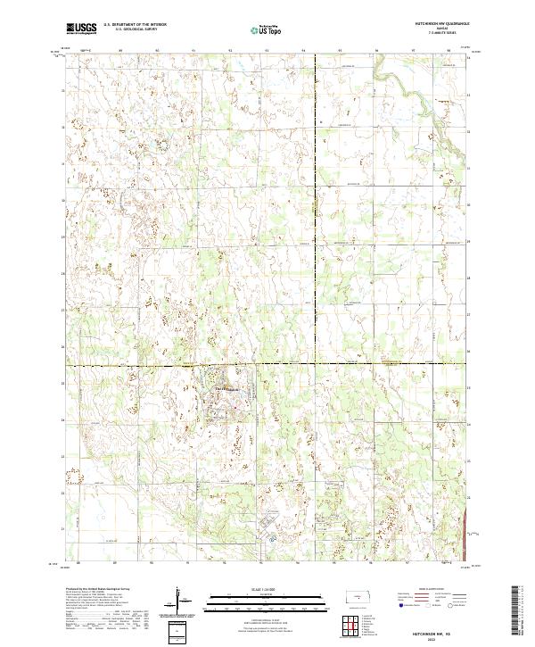 Hutchinson NW topographic map thumbnail