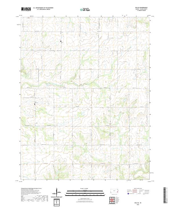 Iola SE topographic map thumbnail