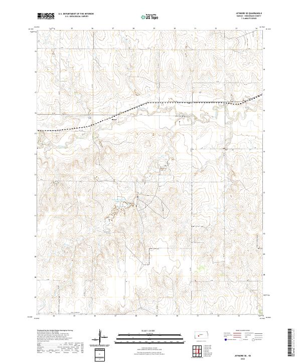 Jetmore SE topographic map thumbnail