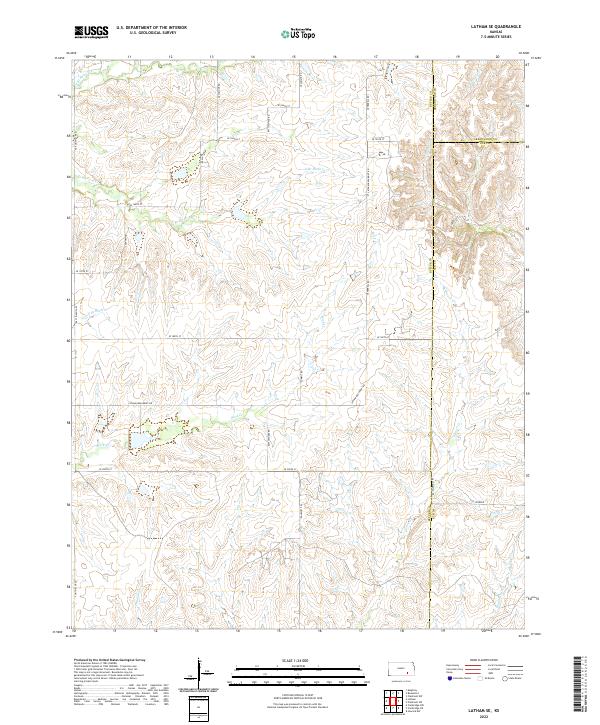 Latham SE topographic map thumbnail