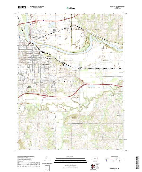 Lawrence East topographic map thumbnail