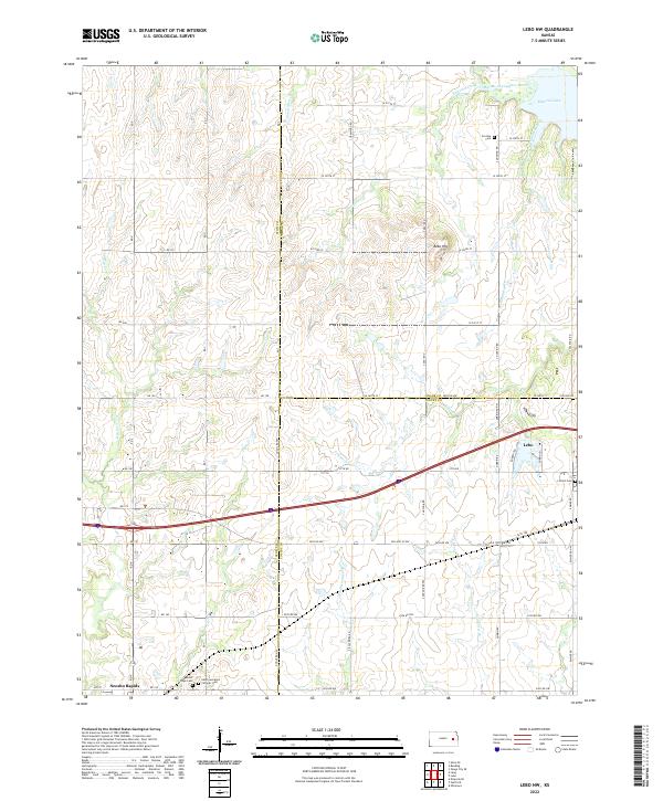 Lebo NW topographic map thumbnail
