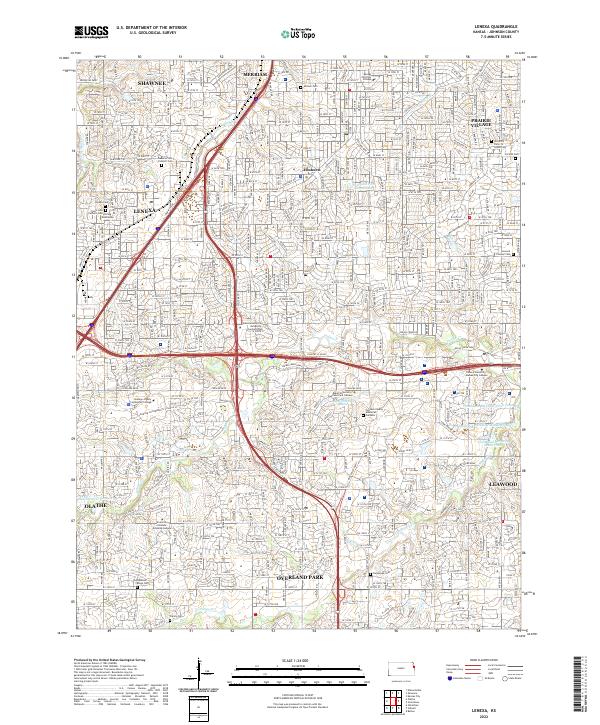 Lenexa topographic map thumbnail