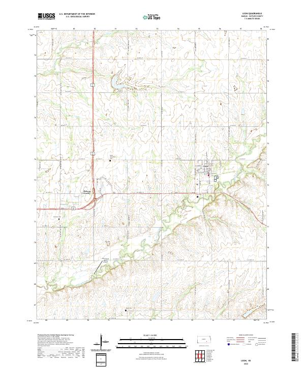Leon topographic map thumbnail