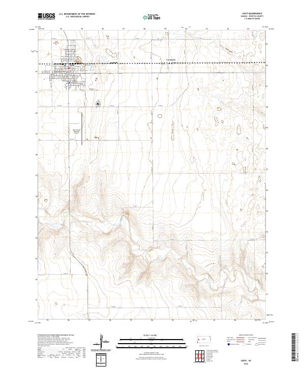 Leoti topographic map thumbnail
