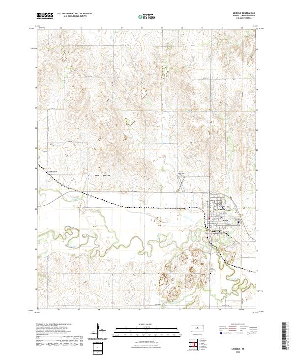 Lincoln topographic map thumbnail