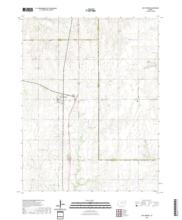 Lost Springs topographic map thumbnail