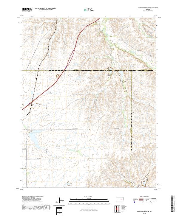 Matfield Green SE topographic map thumbnail